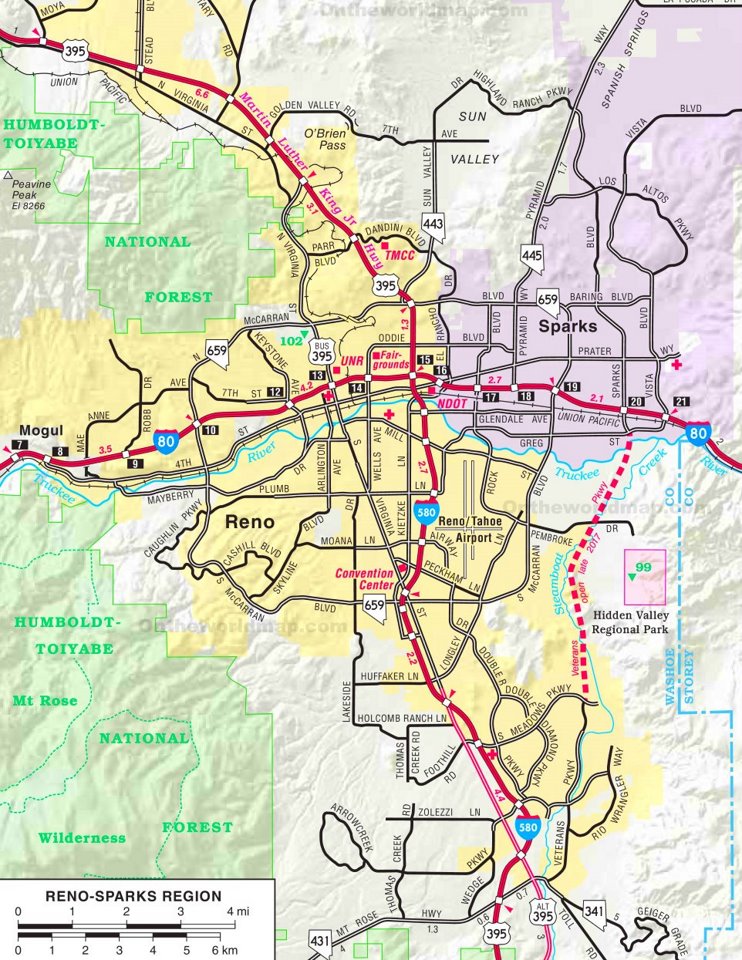 Reno - Sparks Region road map