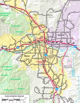 Reno - Sparks Region road map