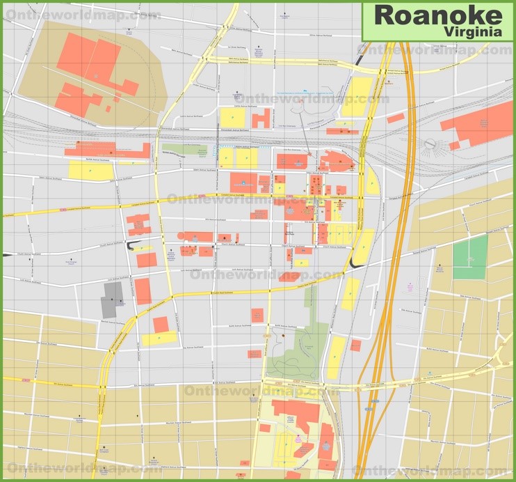 Roanoke tourist map