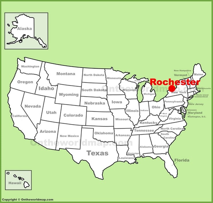 Rochester location on the U.S. Map