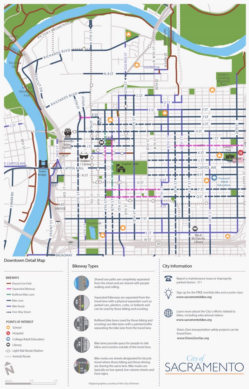 Downtown Sacramento Bike Map