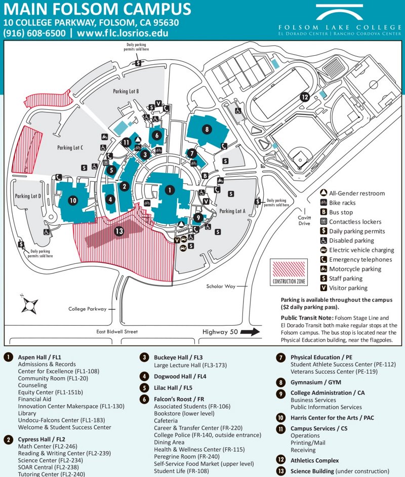 Folsom Lake College Campus Map