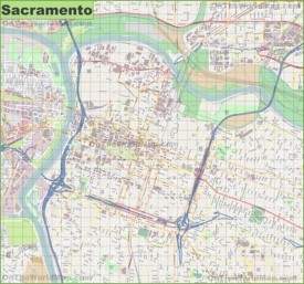Large detailed map of Sacramento