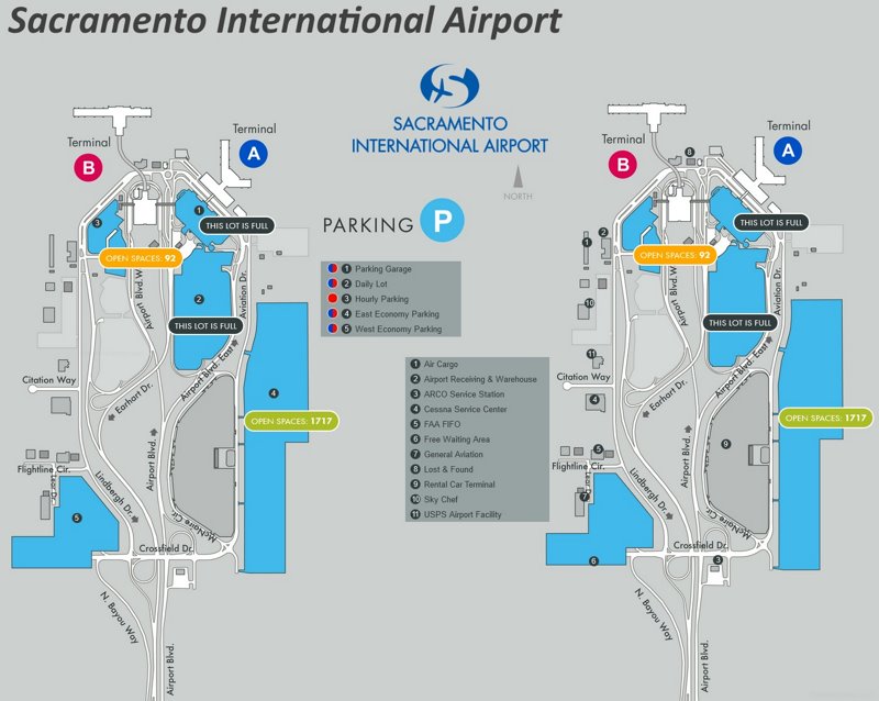Sacramento Airport Parking Map