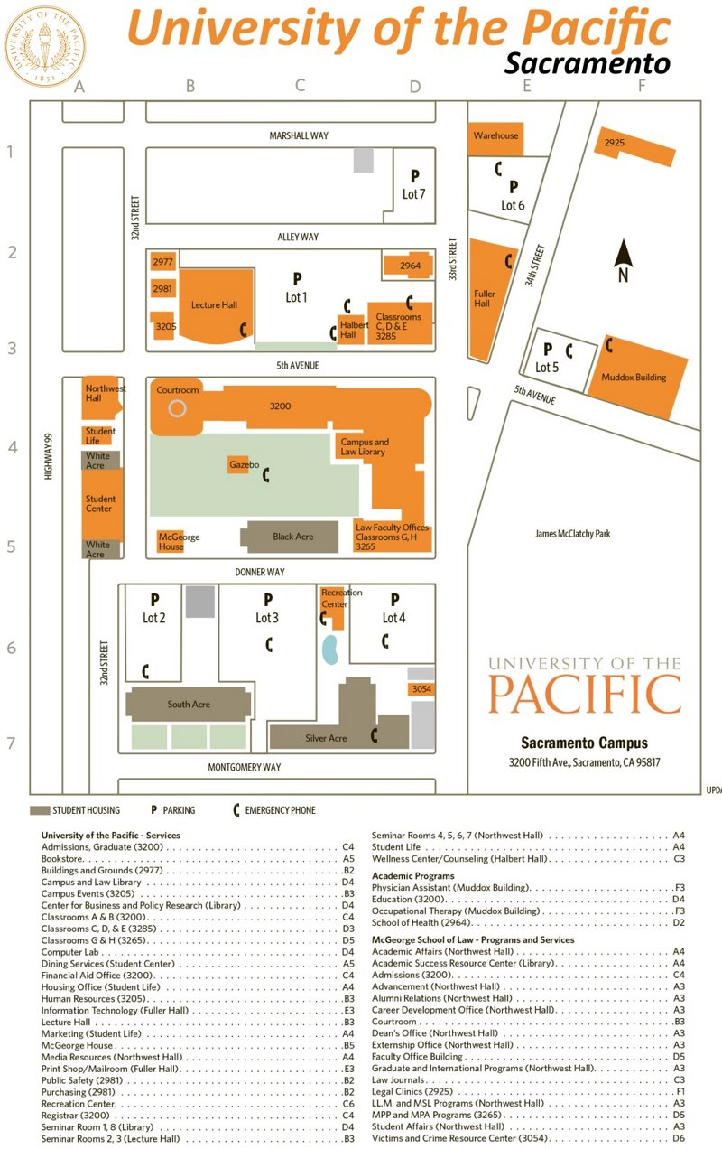 University of the Pacific Sacramento Campus Map