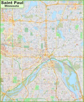 Large detailed map of Saint Paul
