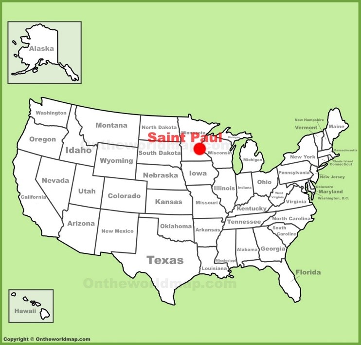 Saint Paul location on the U.S. Map