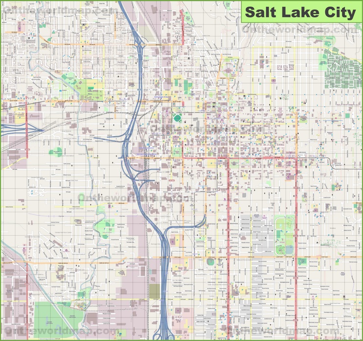 Large detailed map of Salt Lake City