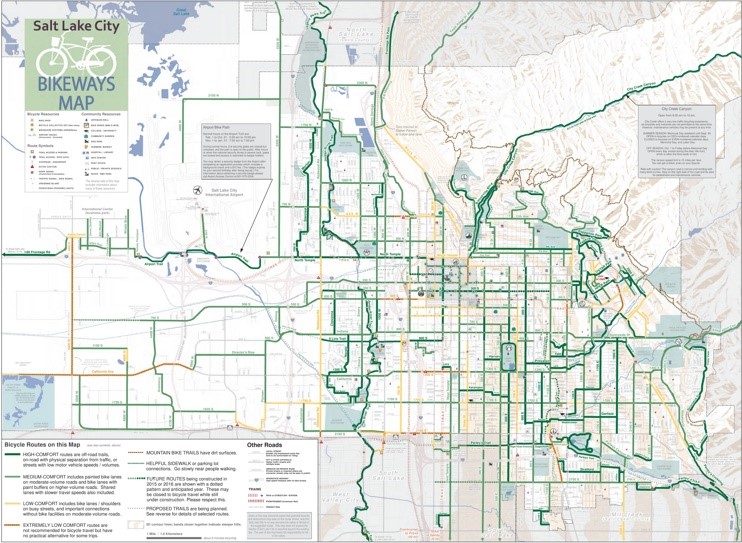 Salt Lake City bike map