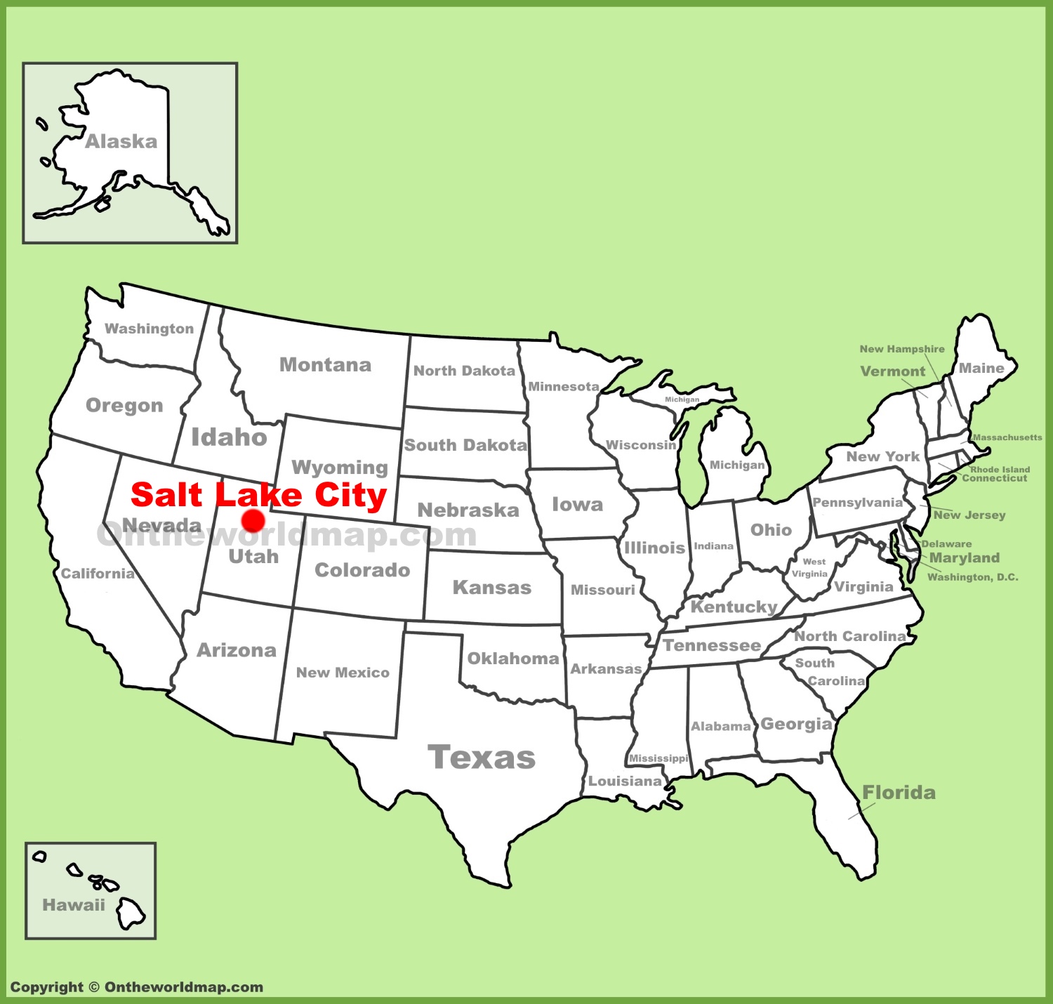 Salt Lake City Location On The U S Map