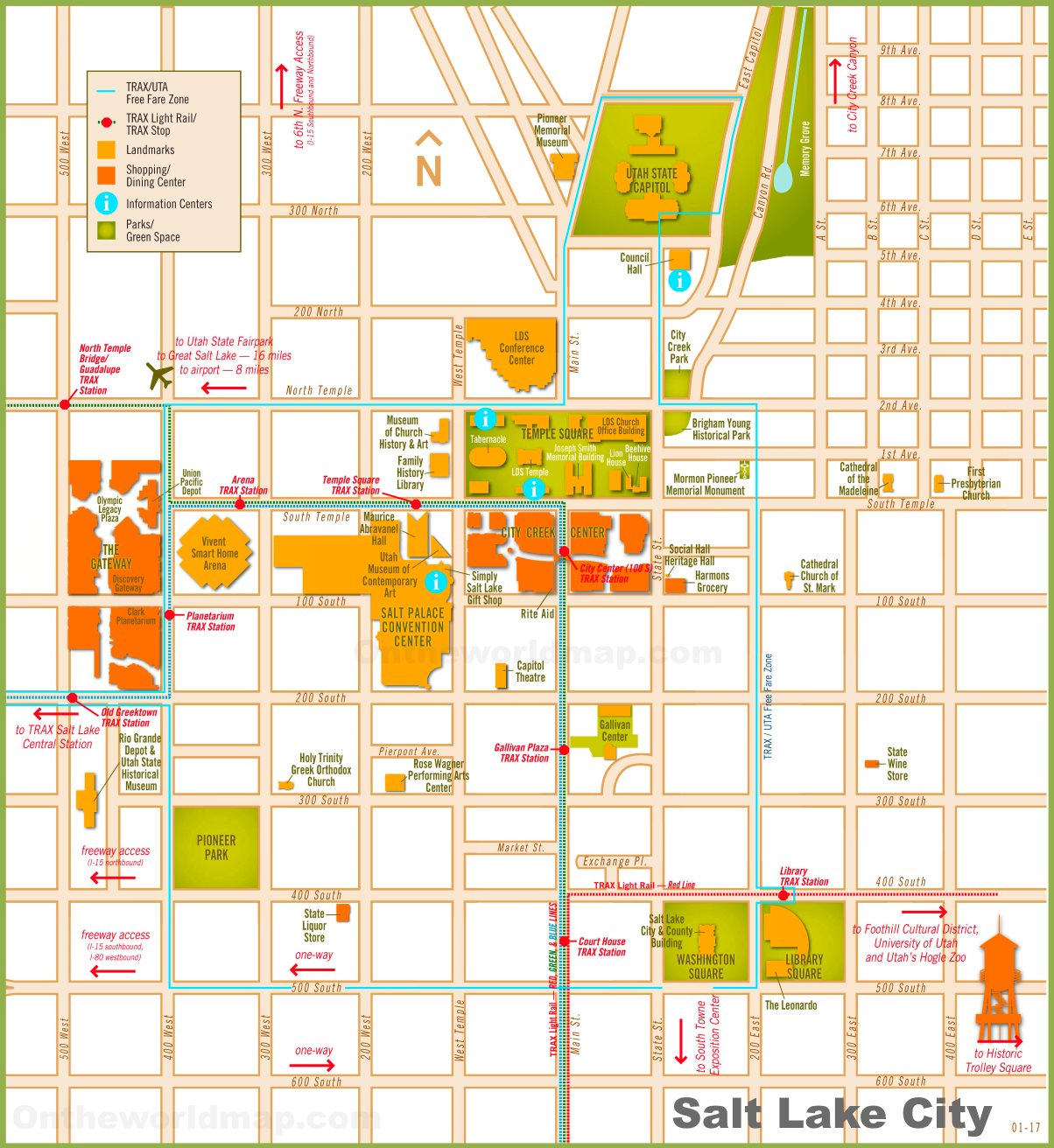 Salt Lake City Tourist Map