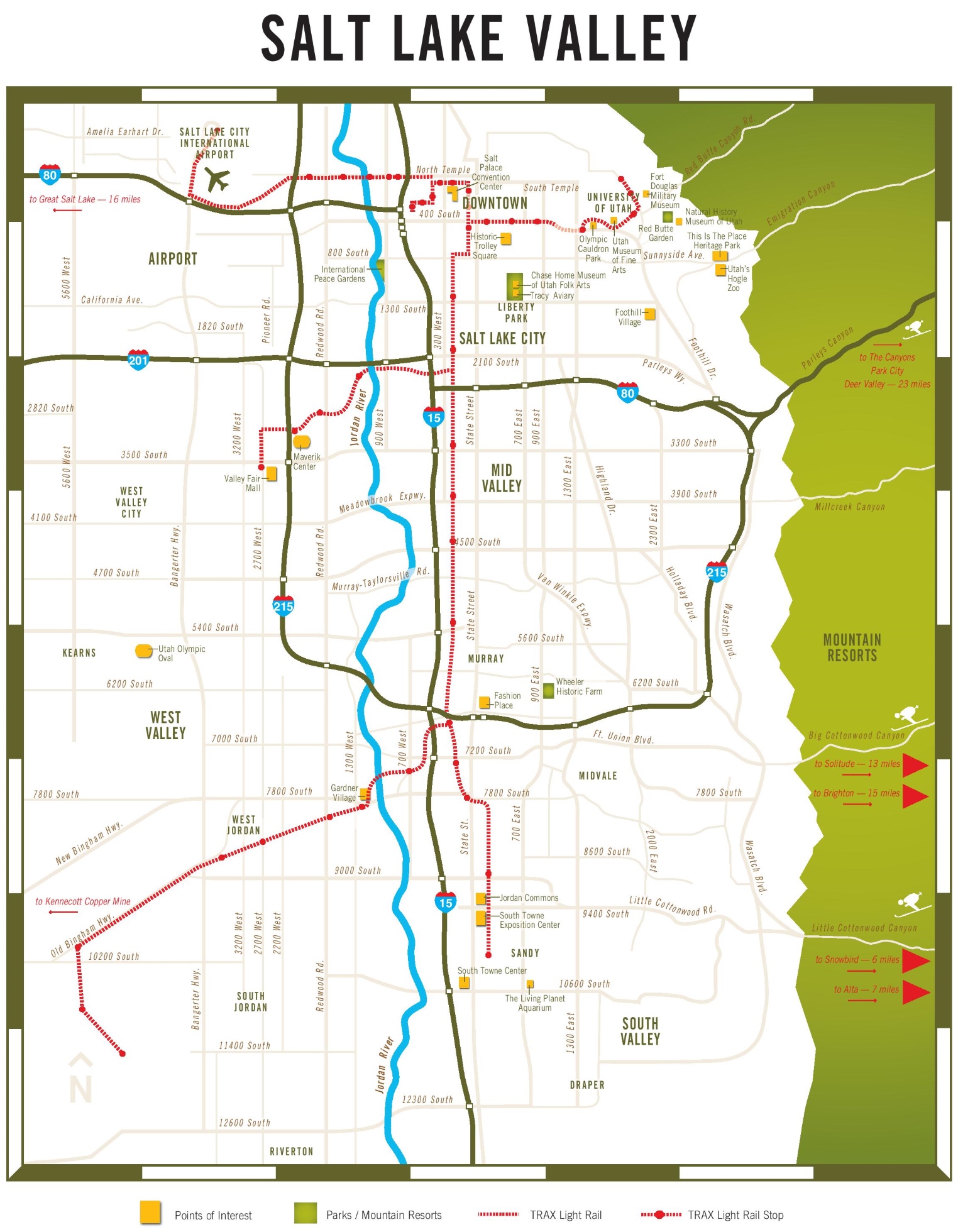 salt lake city on us map Salt Lake Valley Map salt lake city on us map