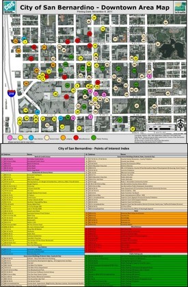 Downtown San Bernardino Tourist Map