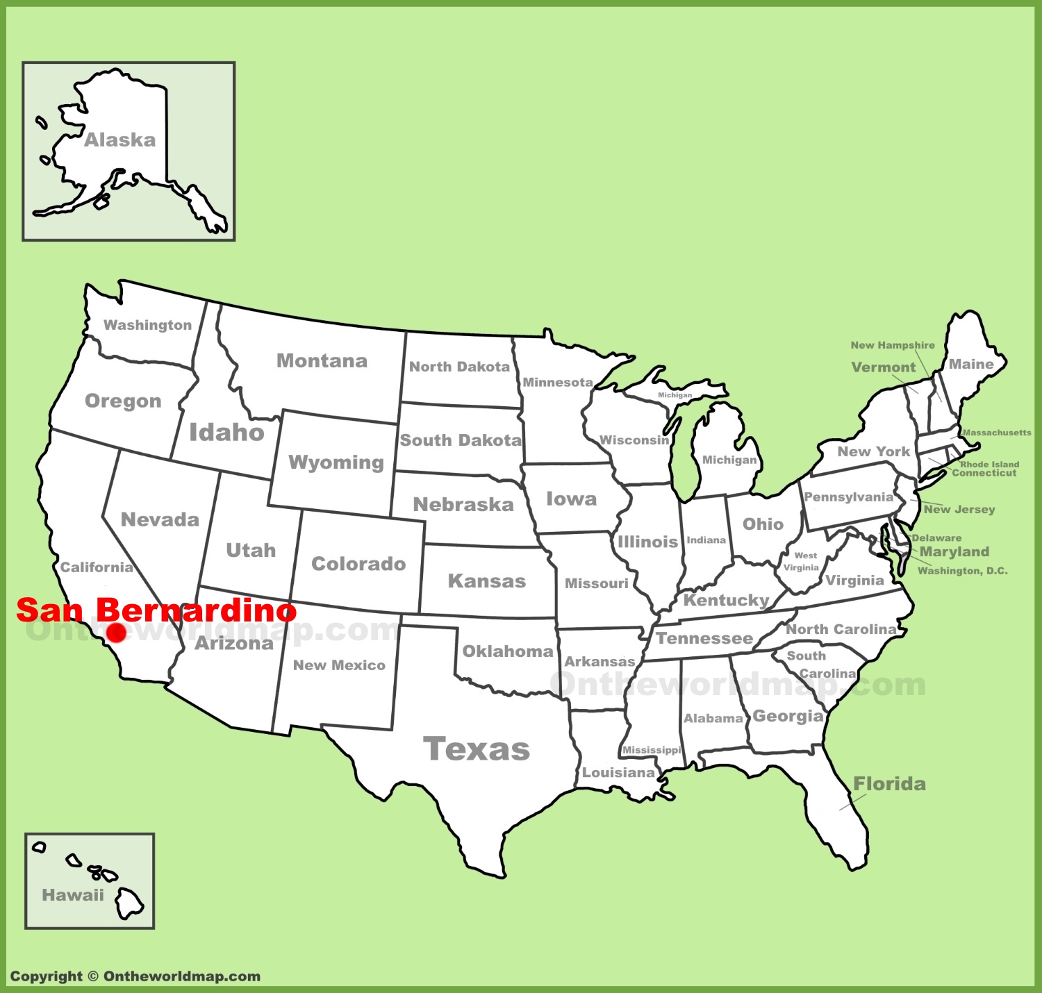 San Bernardino Location On The U S Map