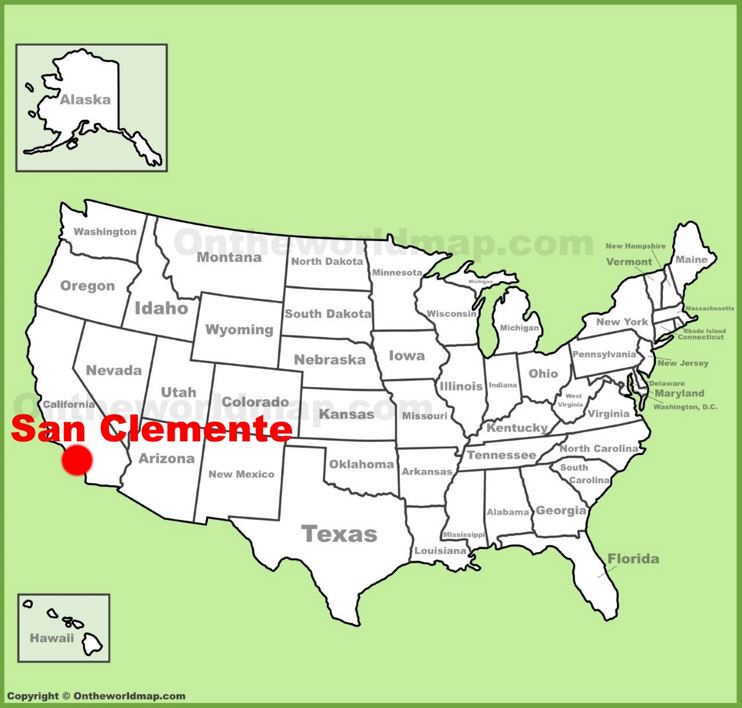 San Clemente location on the U.S. Map