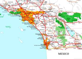 Los Angeles - San Diego Area Map