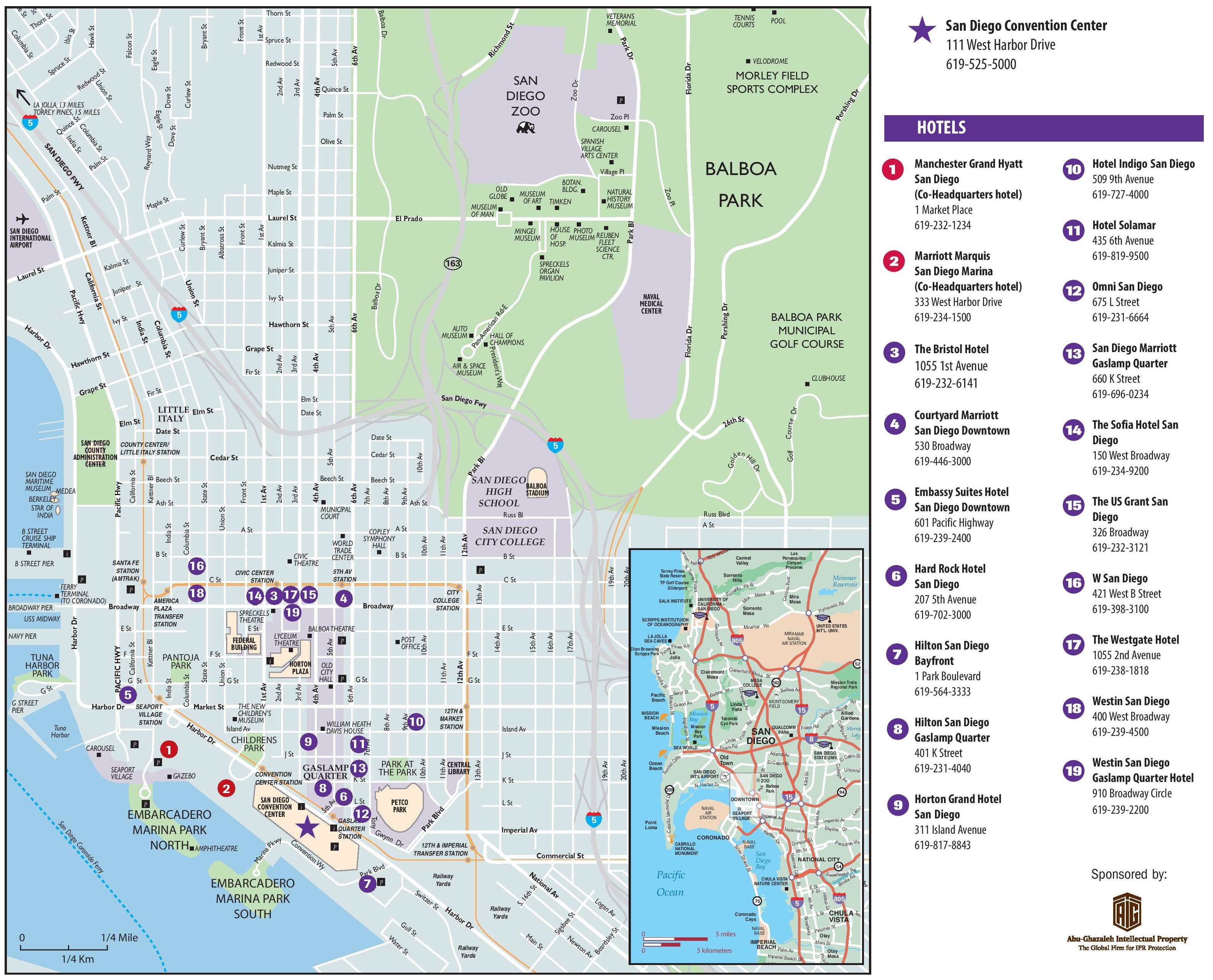 San Diego Hotel Map