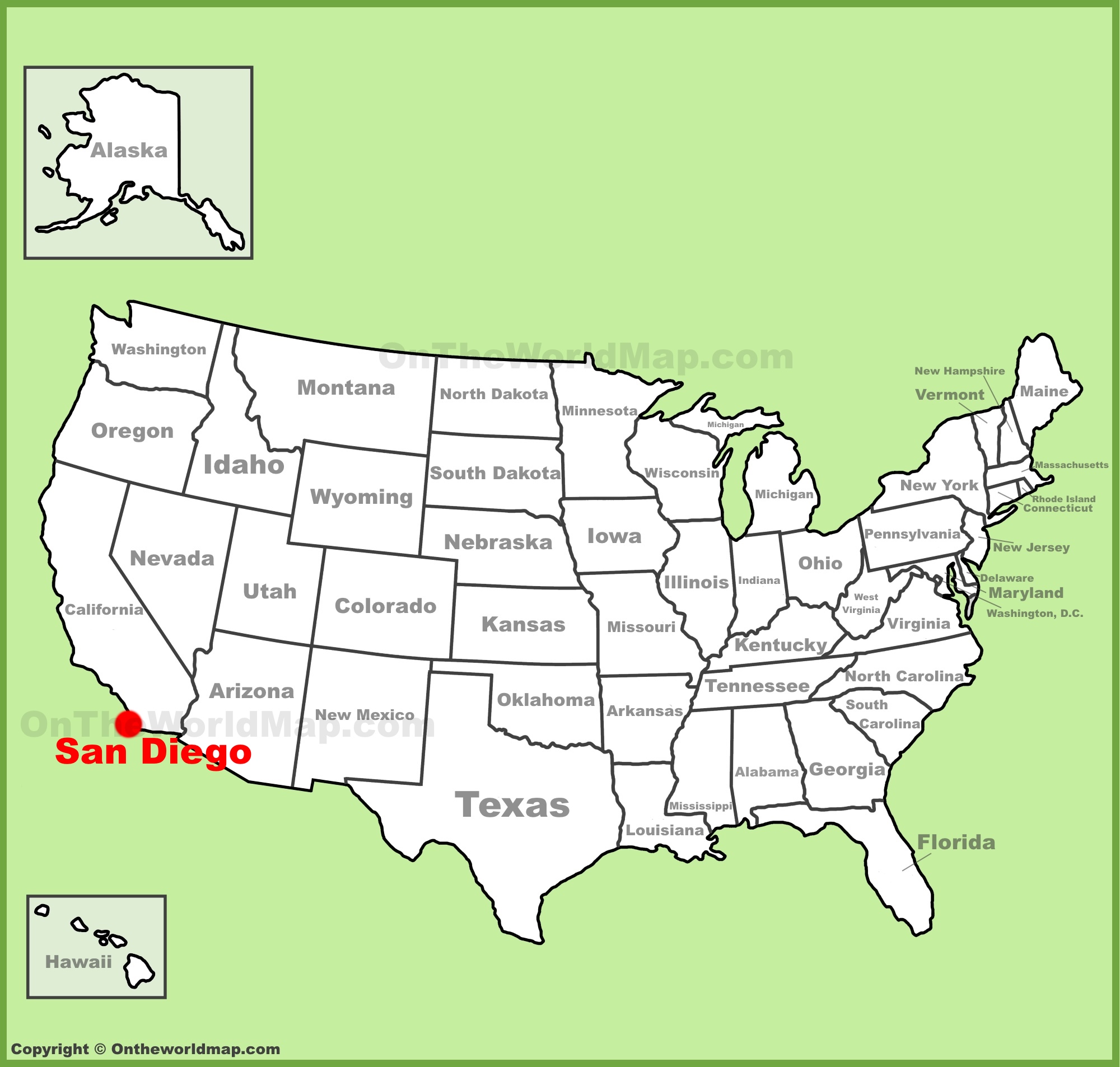 San Diego Location On The U S Map