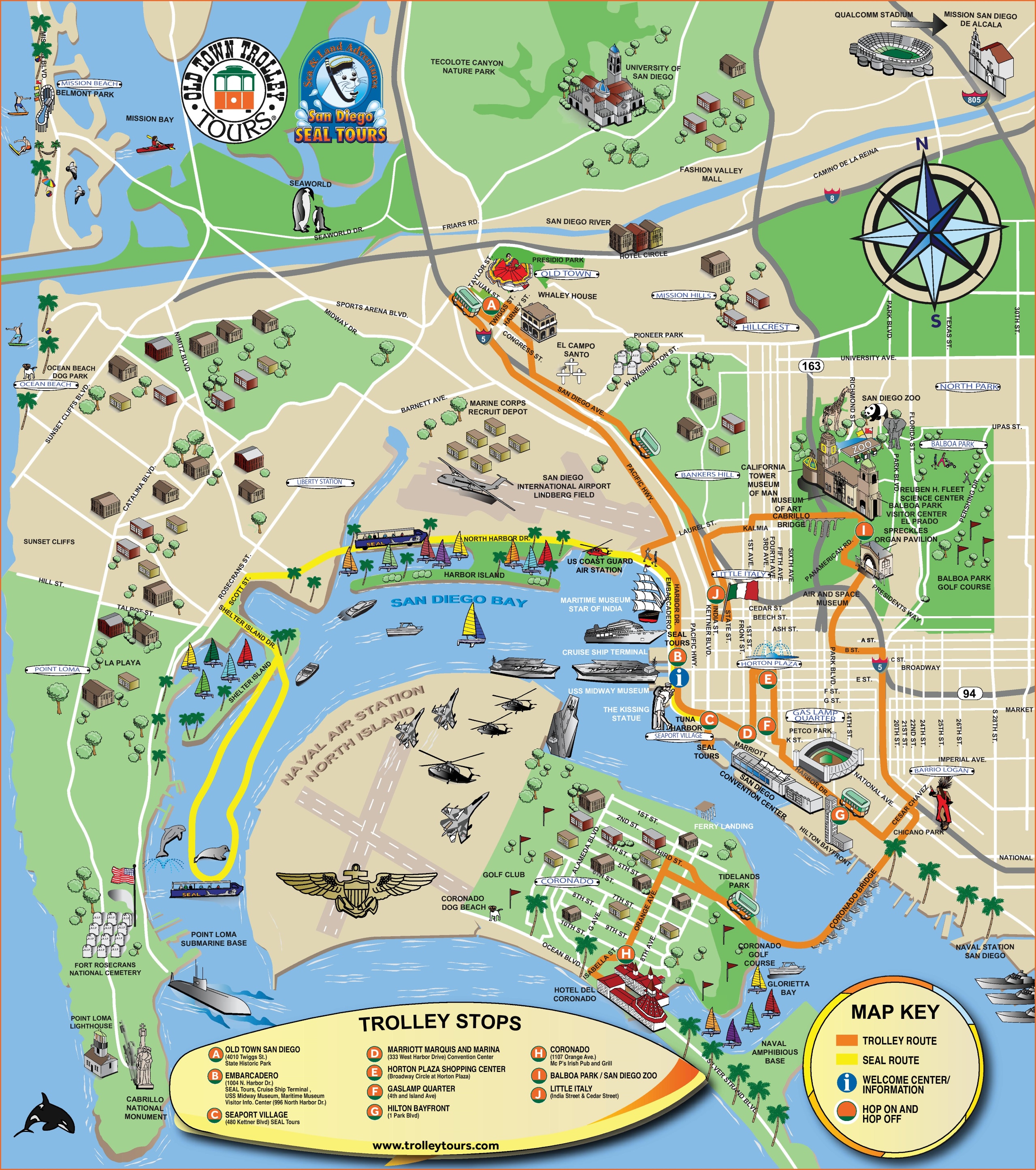 San Diego Tourist Attractions Map