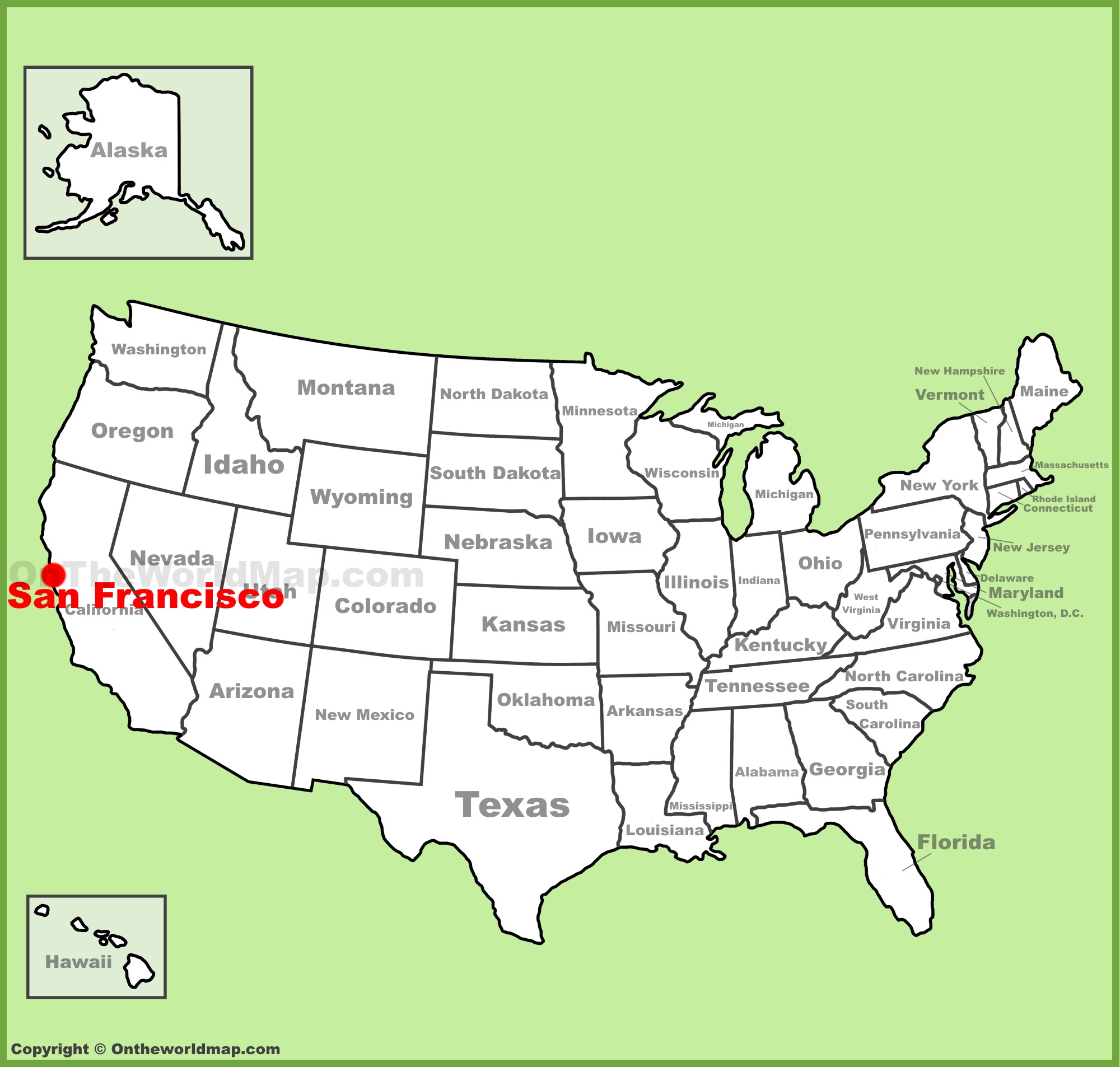 San Francisco Location On The U S Map