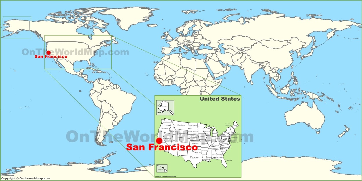 san francisco on map of usa San Francisco On The World Map san francisco on map of usa