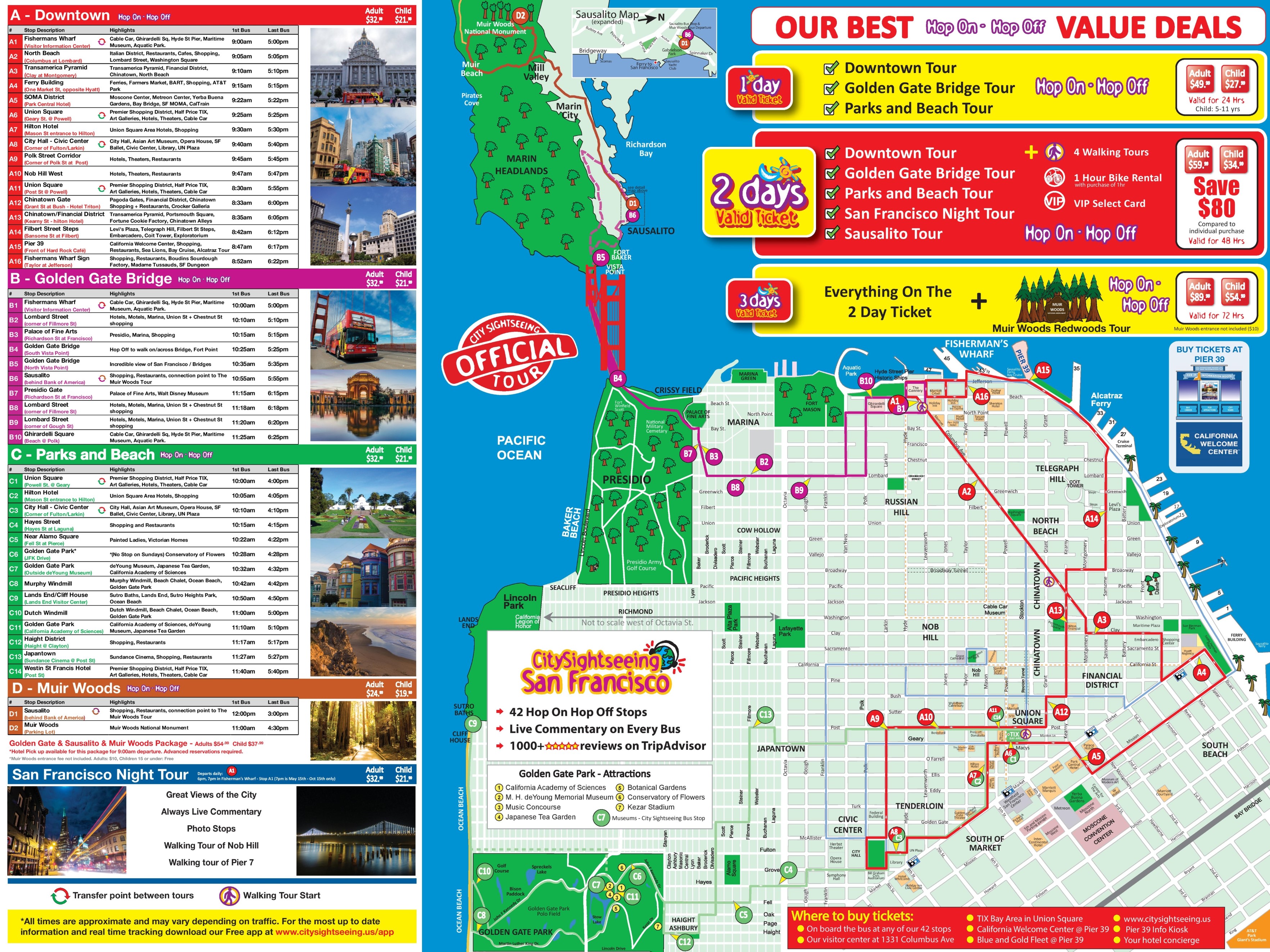 San Francisco tourist attractions map5043 x 3780