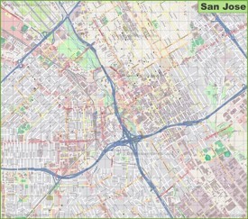 Large detailed map of San Jose
