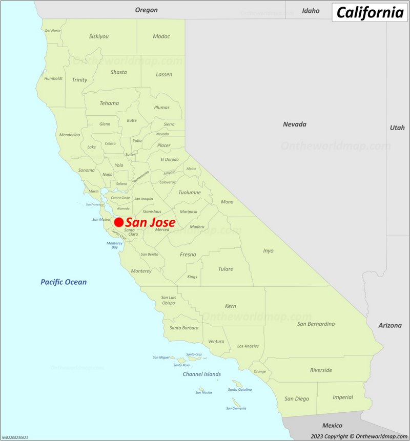 San Jose Location On The California Map
