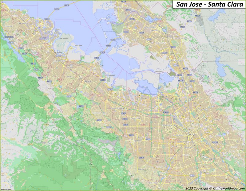 San Jose - Santa Clara Area Map