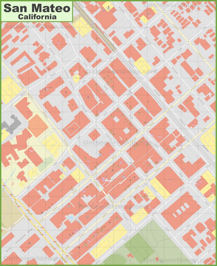 Detailed Map of Downtown San Mateo