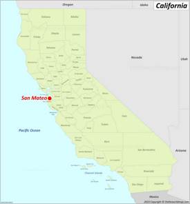 San Mateo Location On The California Map