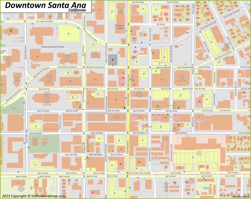 Downtown Santa Ana Map