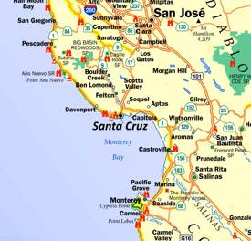 Santa Cruz Area Tourist Map