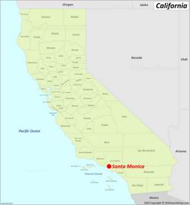 Santa Monica Location On The California Map