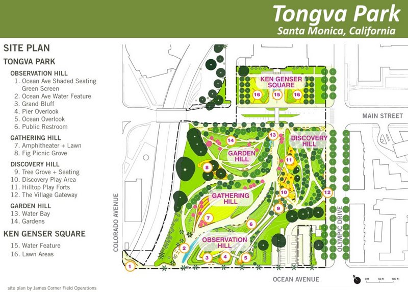 Tongva Park Attractions Map