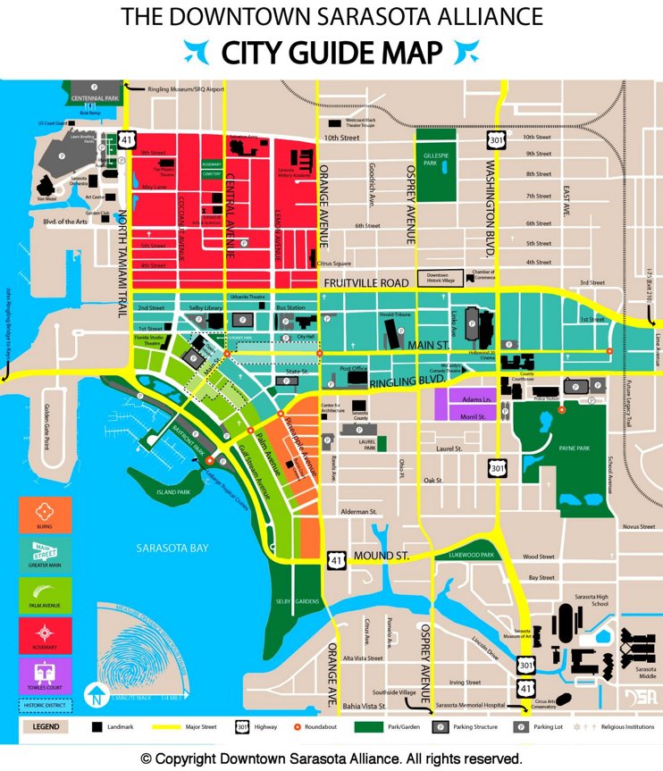 Sarasota tourist map