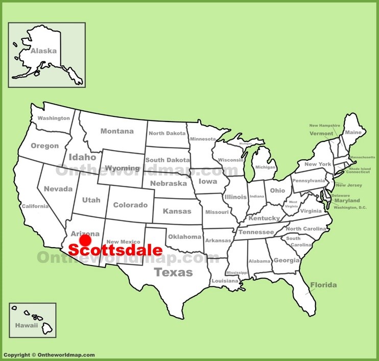 Scottsdale location on the U.S. Map