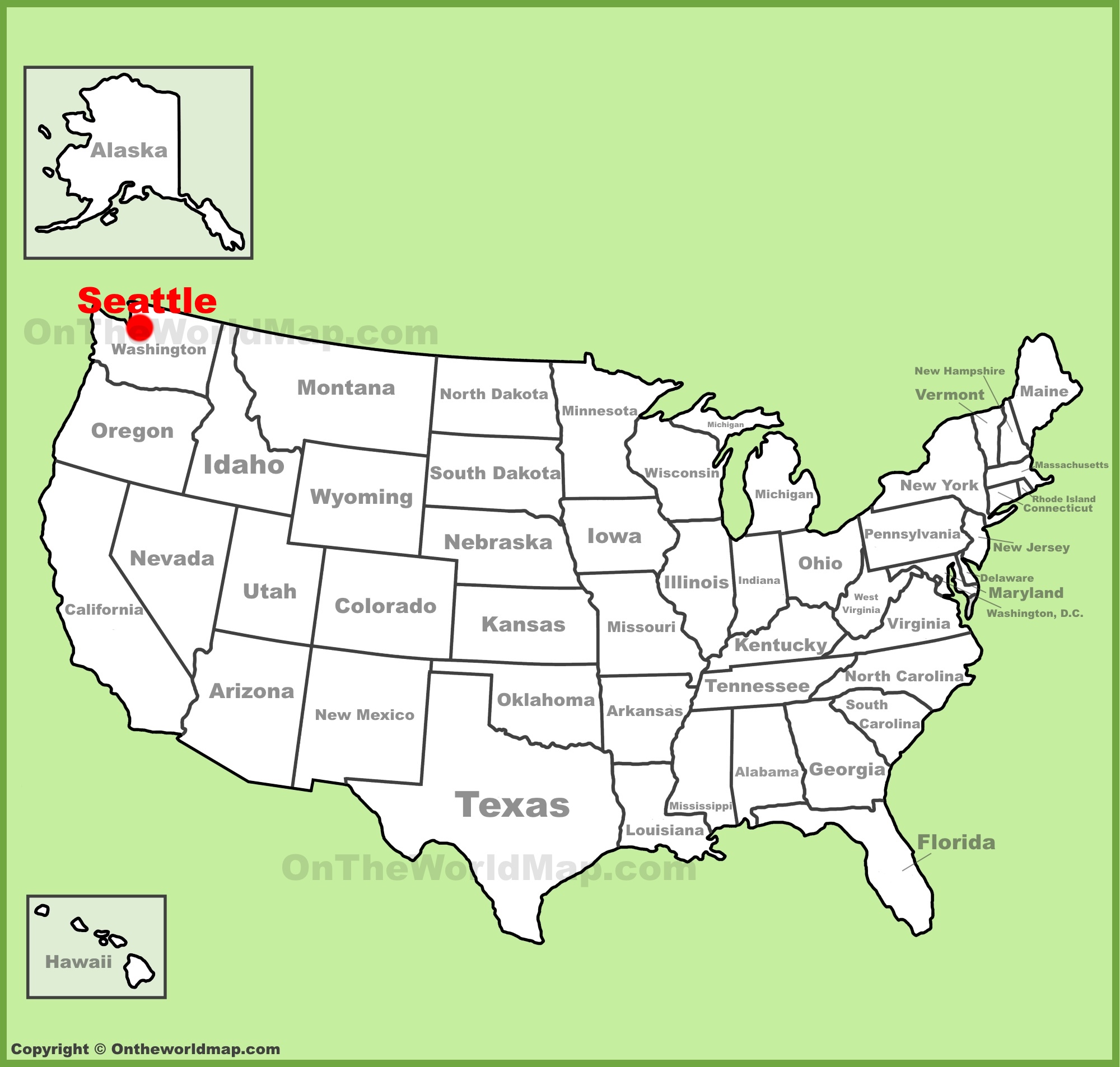 Seattle Location On The U S Map