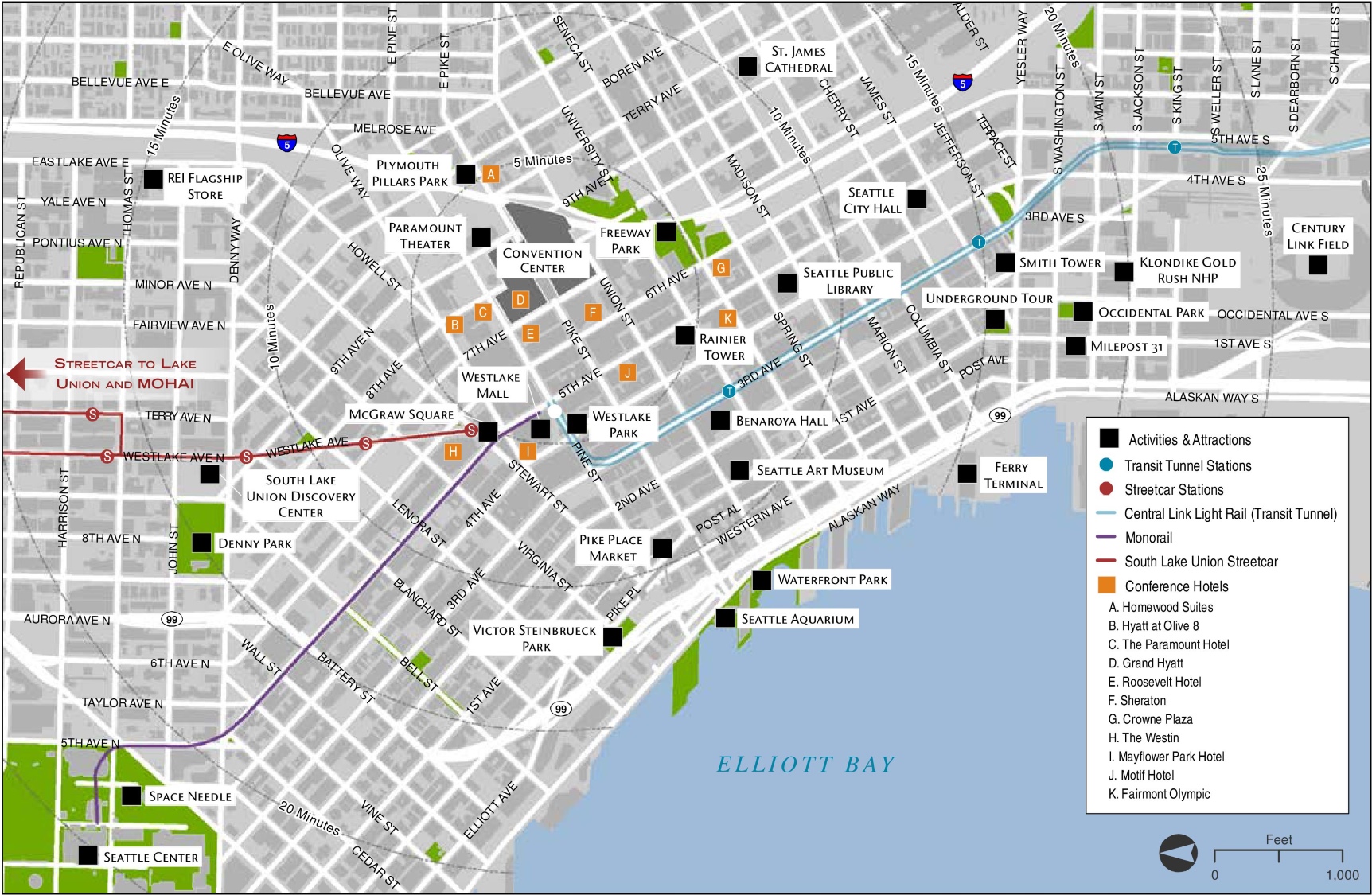 Seattle Tourist Attractions Map 3924