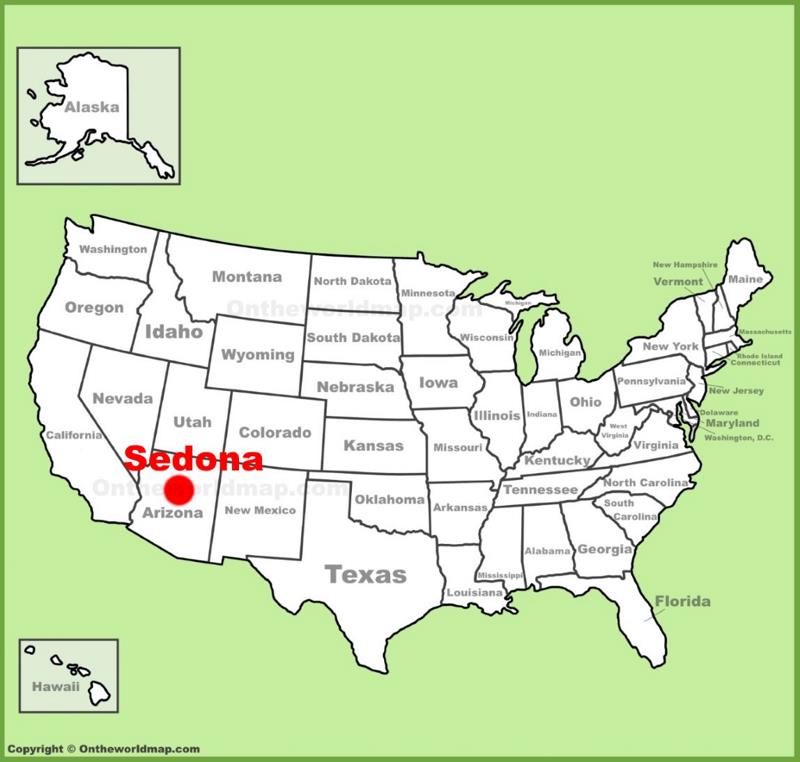 Sedona location on the U.S. Map
