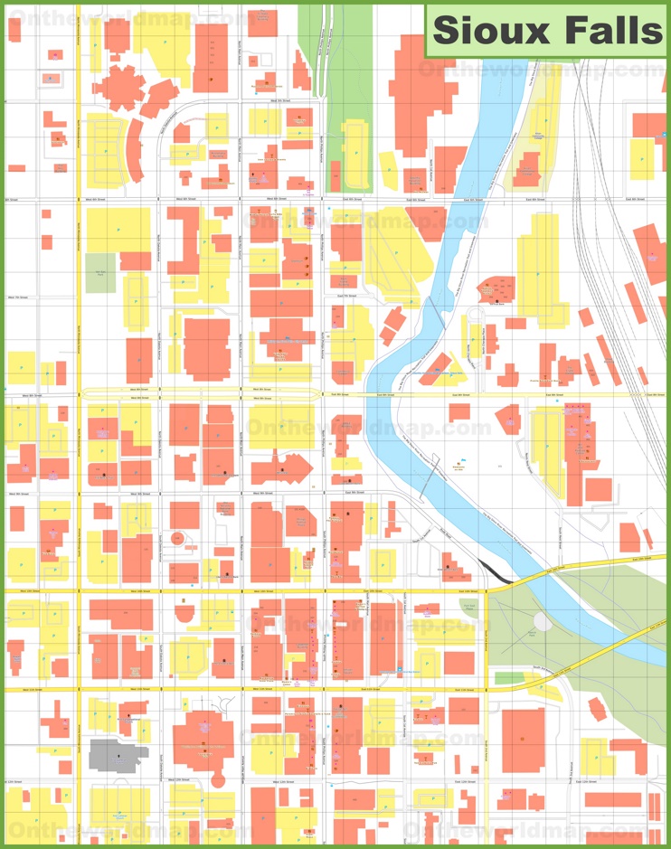 Sioux Falls downtown map