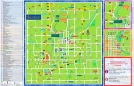 Sioux Falls hotels and sightseeings map