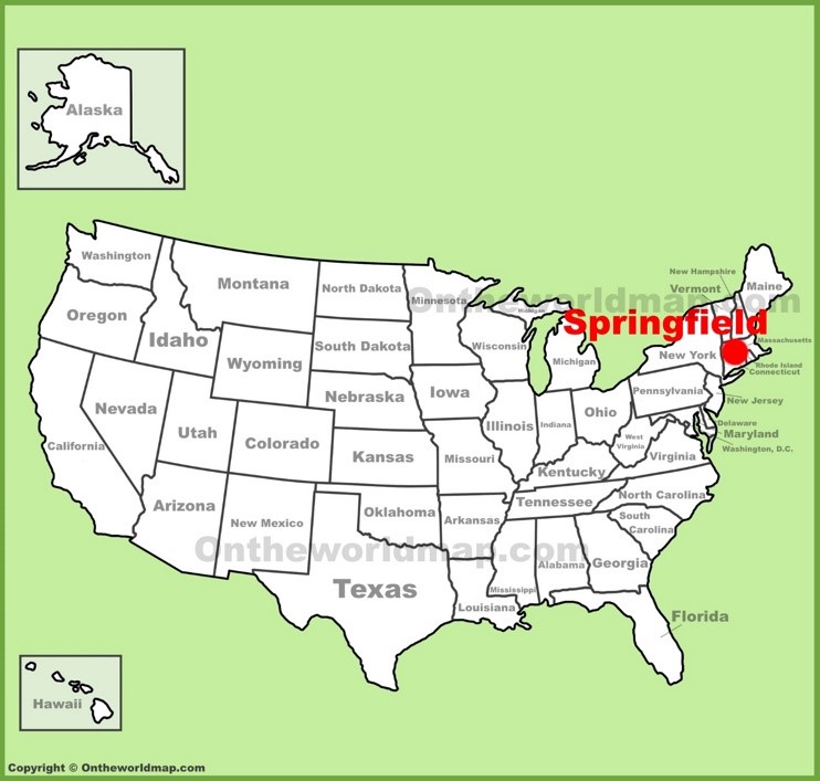 Springfield (Massachusetts) location on the U.S. Map