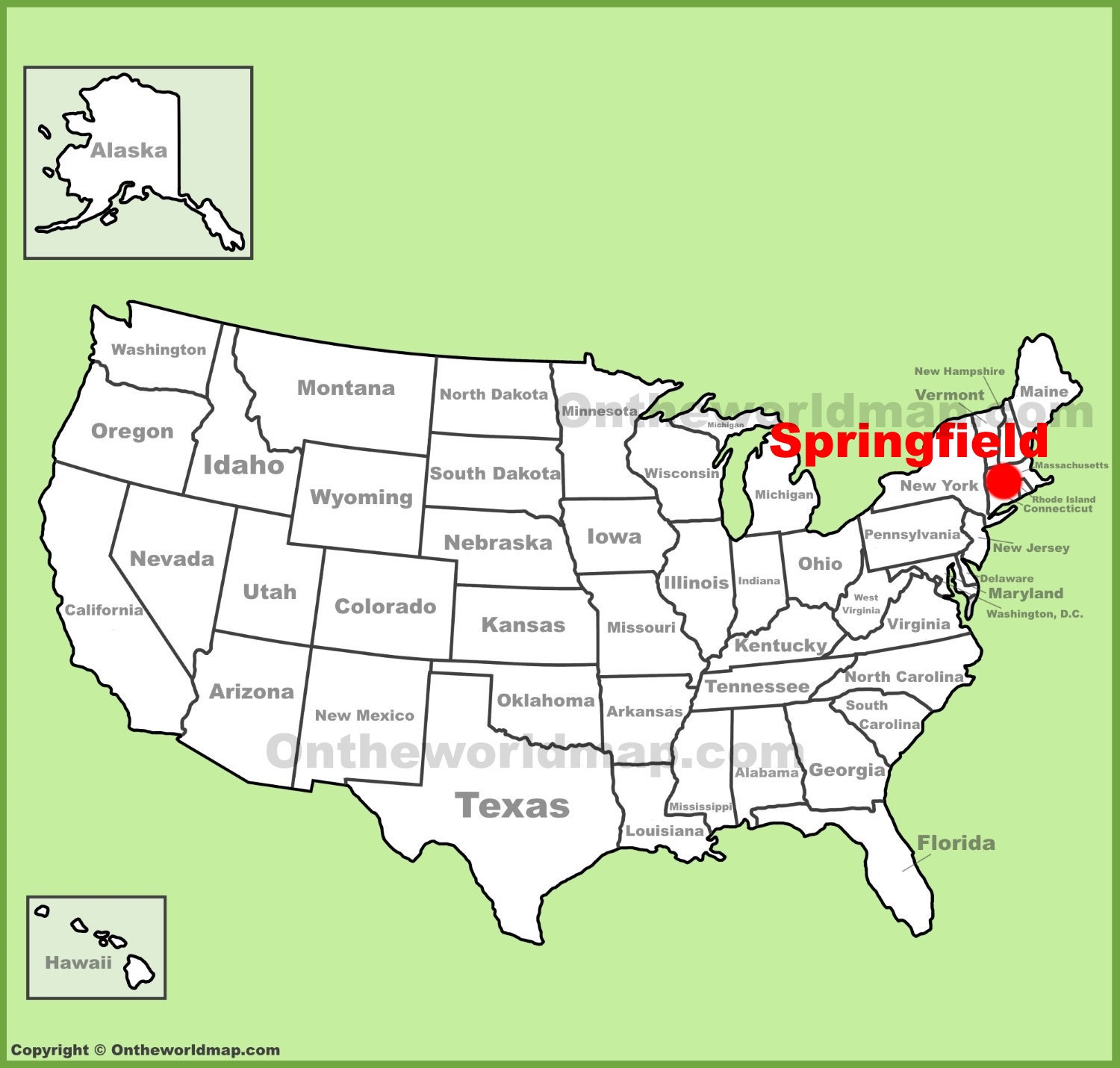 springfield ma location on the us map