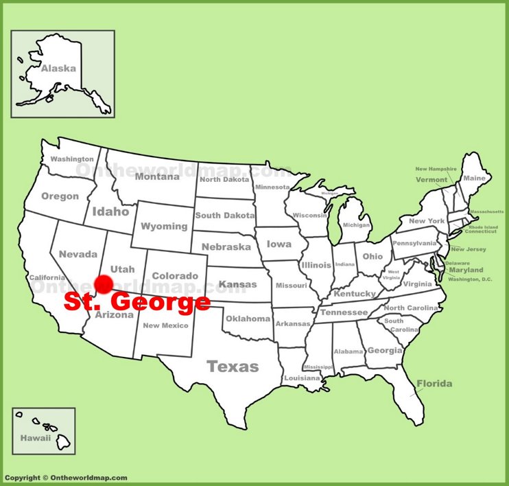 St. George location on the U.S. Map