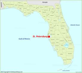 St. Petersburg Location On The Florida Map