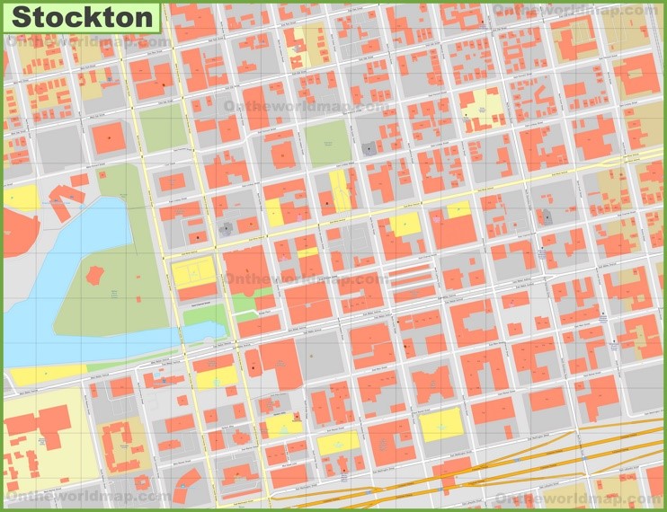 Detailed Map of Downtown Stockton
