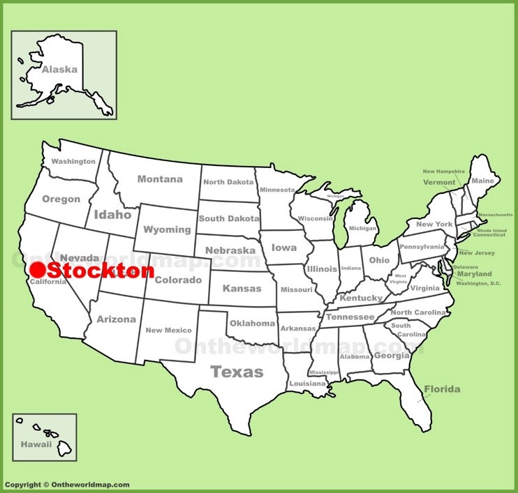 Stockton location on the U.S. Map