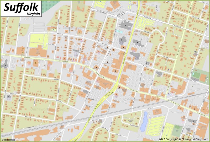 Suffolk VA Downtown Map