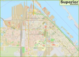Large detailed map of Superior
